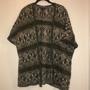 Oversized Green Sweater Cardigan